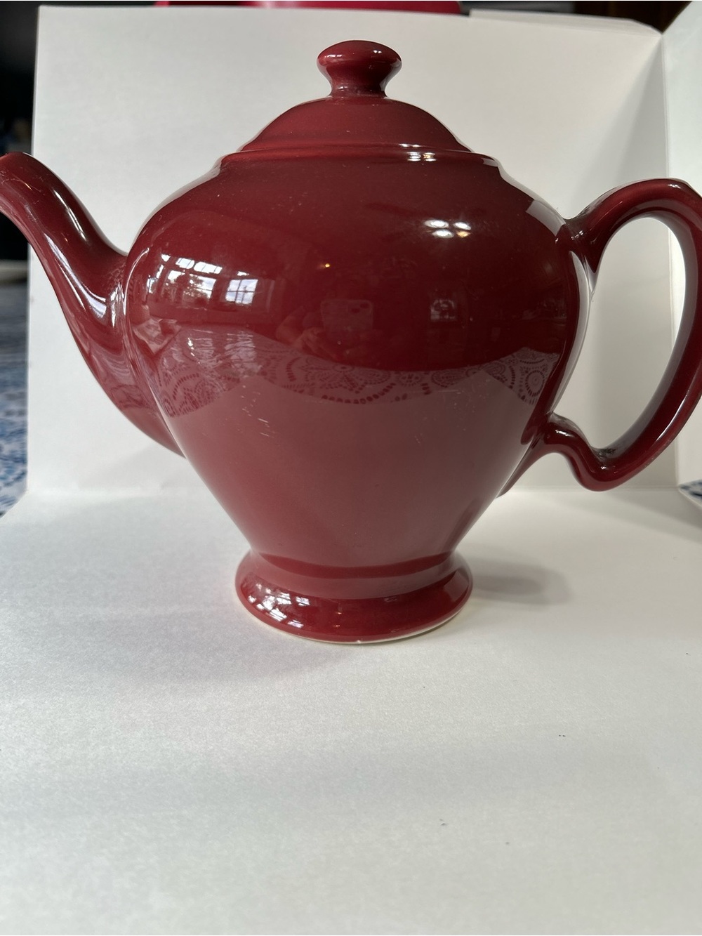 Vintage 1940s McCormick & Co  Burgundy Ceramic Teapot